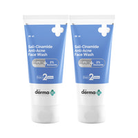 The Derma Co Sali-Cinamide Anti-Acne Face Wash|With 2% Salicylic Acid & 2% Niacinamide I Treats Active Acne & Fades Acne Marks I For Oily & Combination Skin I Power of 2 Actives|For Unisex|80 ml x 2
