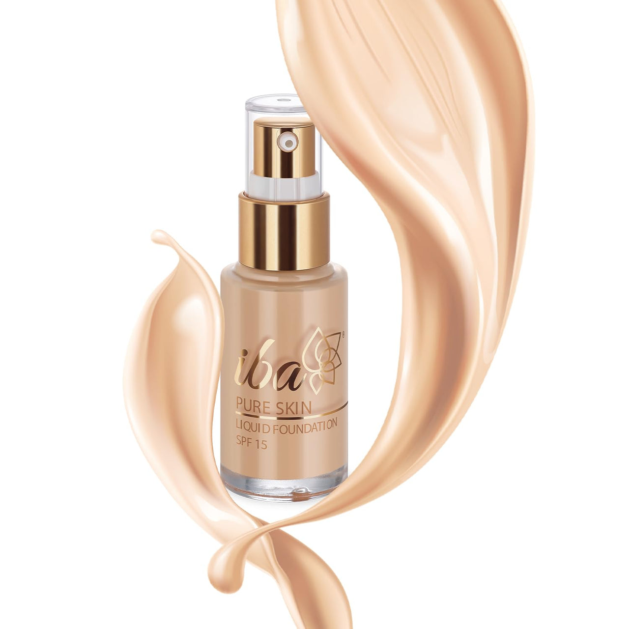 Iba Pure Skin Liquid Foundation - Natural Beige, 30ml | Full Coverage | Long Lasting | Lightweight | Oil Free Dewy Finish | SPF 15 | Halal Certified & Vegan Makeup