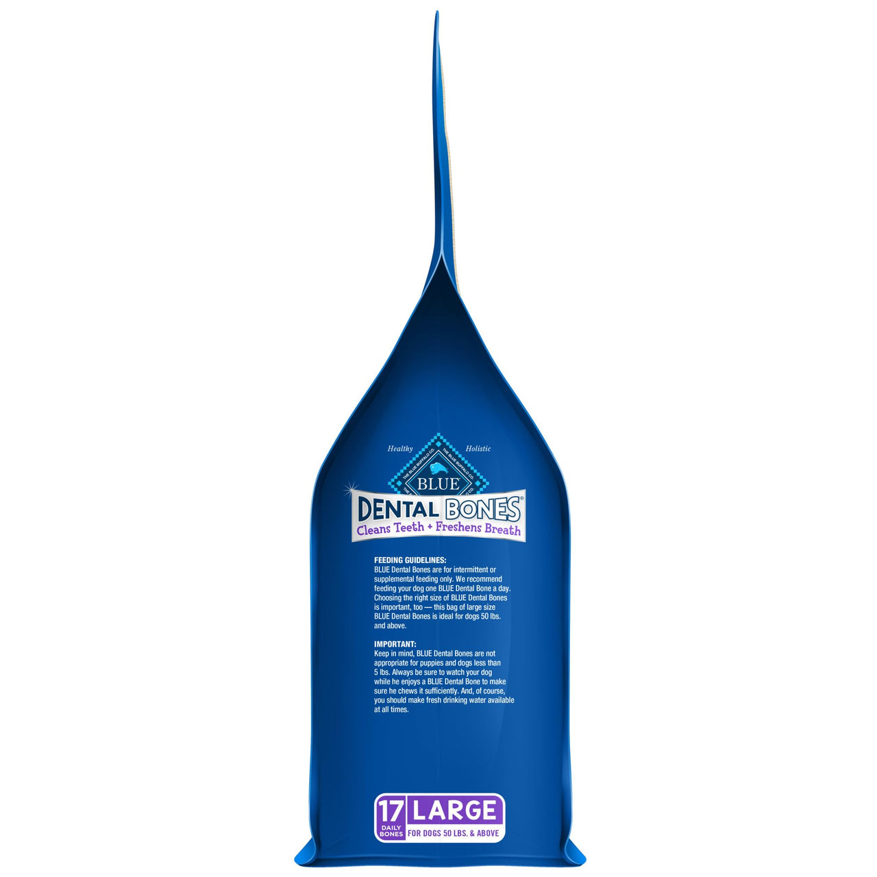 Blue Buffalo Dental Bones Large Natural Dental Chew Dog Treats, (50 lbs and up) 27-oz Bag Value Pack Large Bones 27 Ounce (Pack of 1)