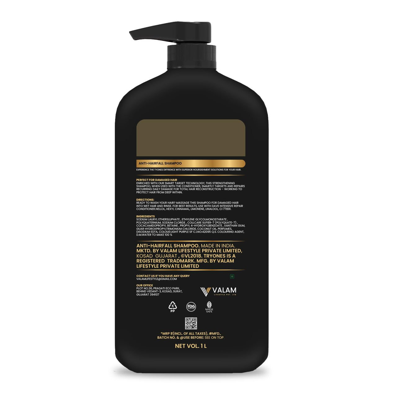 TryOnes_Salon-Quality Shampoo for Vibrant, Healthy Hair_Shampoo_Anti - Hairfall Alovera Shampoo_1L