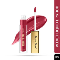 Seven Seas Touch N Try Velvet Liquid Lipstick | Matte Finish | One Swipe Application | Non Transfer | Water Proof | Liquid Lipstick for Women | Long Lasting Stay Up to 8 Hours (22, 4ML)