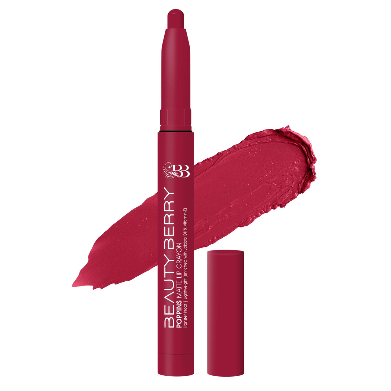 Beauty Berry Poppins Matte Lip Crayon Lipstick for Women | Long Lasting Non Transfer Retractable Lip Crayon | Smudge Proof & Waterproof Lipstick Enriched with Jojoba Oil & Vitamin E (18 - Espresso Shot)