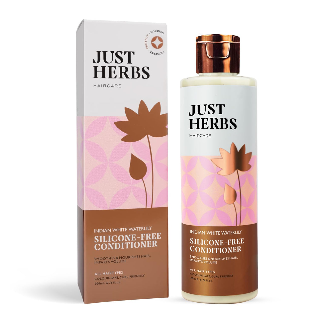 Just Herbs Kumuda Indian White Water Lily Conditioner For All Type Of Hair, 200 Ml (Parabens And Sls Free), 1 Count