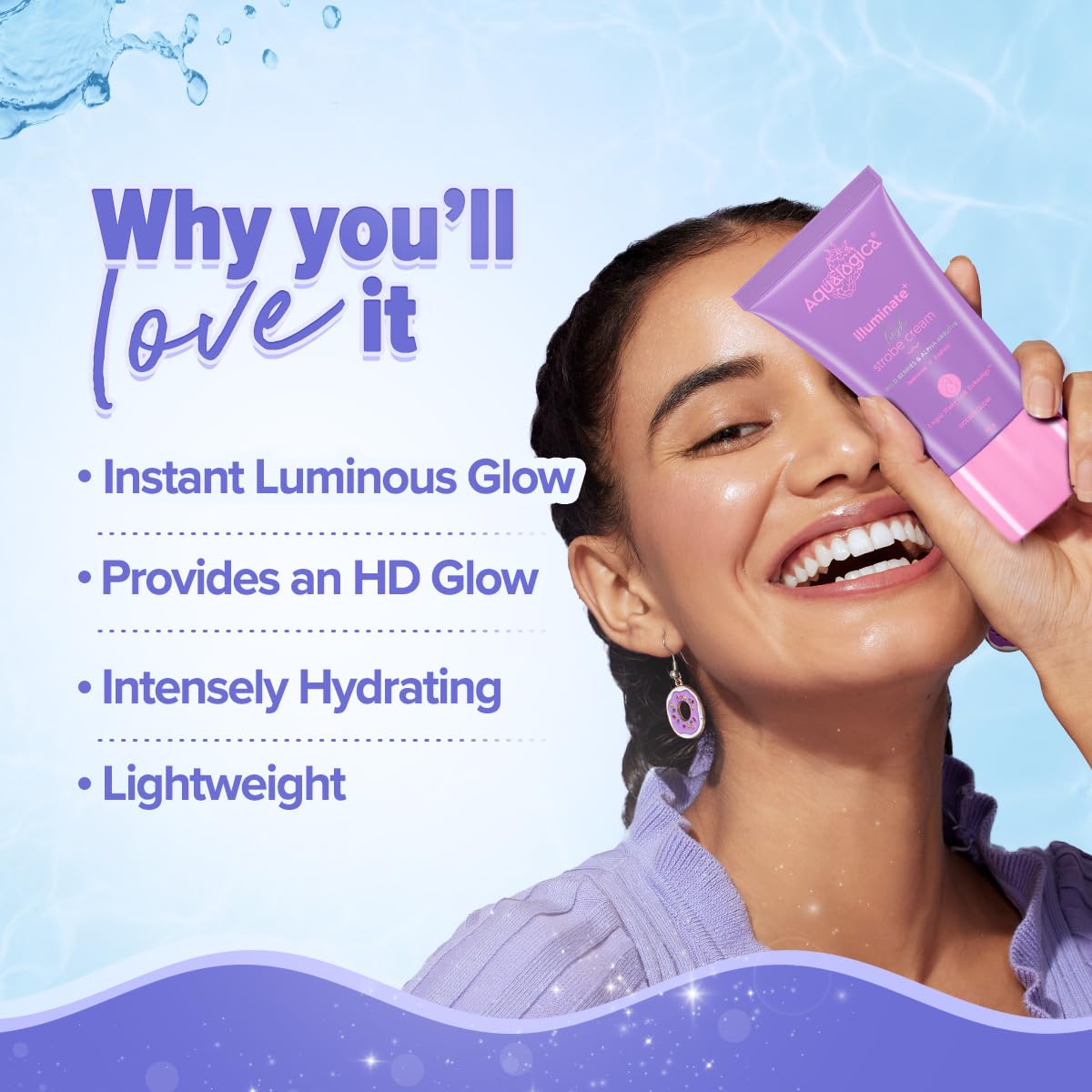 Aqualogica Illuminate+ Lush Strobe Cream with Wild Berries and Alpha Arbutin - 30g