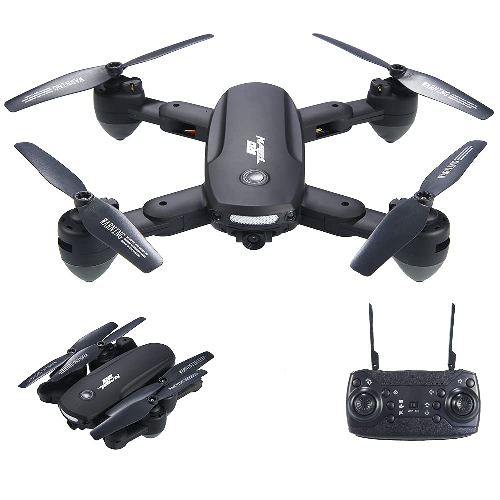 Foldable Drone with 720P Camera for Adults - R10 WiFi FPV RC Quadcopter with Altitude Hold - Gesture Photography - APP Control - Includes 2 Batteries