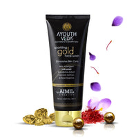 Ayouthveda Sparkling 100 ml Gold Face Wash With 24k Gold & Saffron | Face Wash for Glowing Skin Men and Women | Suitable for Normal & Dry Skin (Pack of 1, 100Ml)