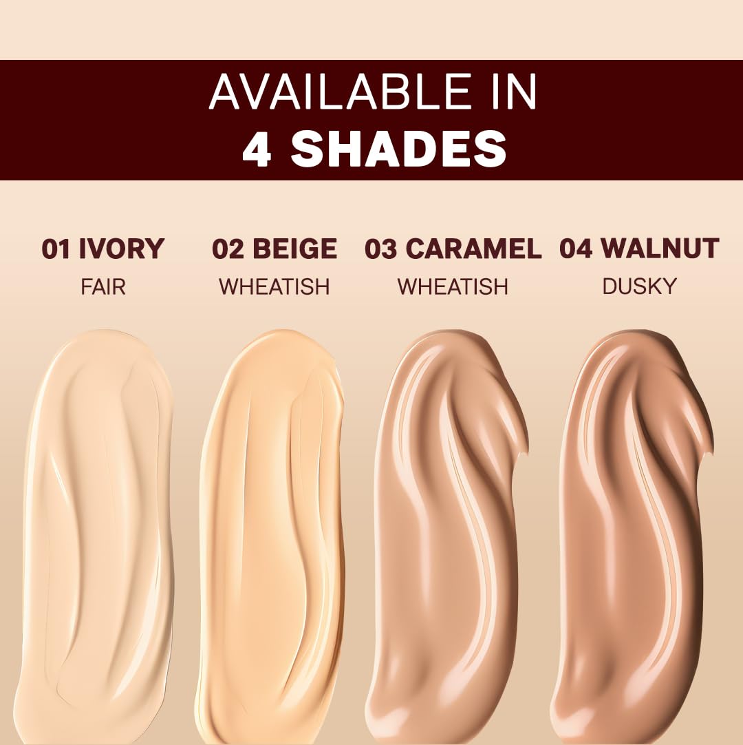 FLiCKA Tomato Liquid Foundation for Face Makeup 30ml | Light to Medium to Buildable Coverage | Moisturizing, Lightweight & Long Lasting | All Skin Types | 03 Caramel