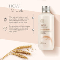 The Face Shop Rice&Ceramide Moisturizing Emulsion With Rice Extracts|Light Weight Emulsion|Locks Moisture For 12 Hours,For Soft And Glowing Skin |Korean Beauty Products For All Skin,150Ml,Liquid