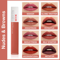 Maybelline New York Liquid Matte Lipstick, Long Lasting, 16hr Wear, Superstay Matte Ink, 15 Lover, 5ml