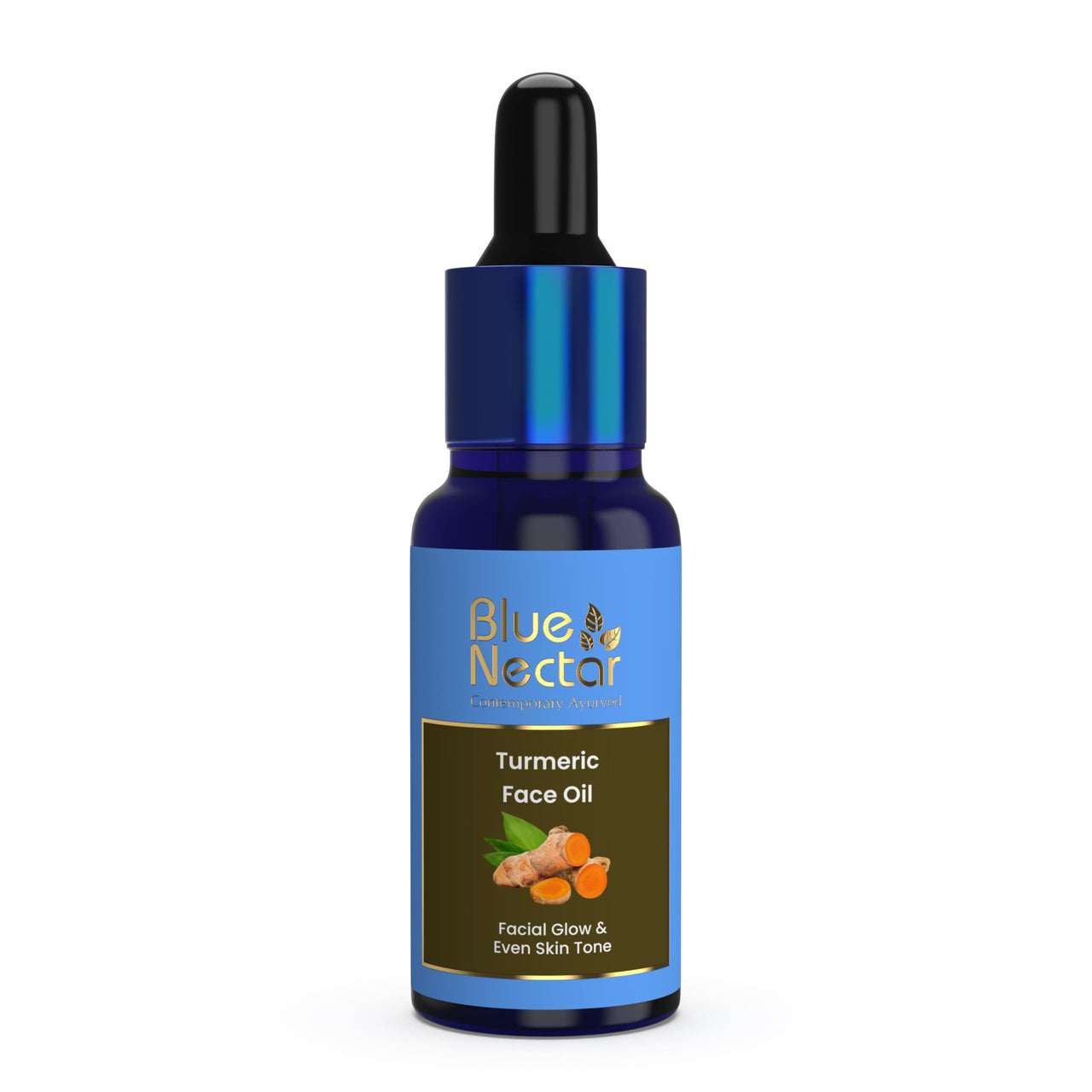 Blue Nectar Turmeric Face Serum for Glowing Skin | Plant Based Face Oil for Glowing Skin | Tan Removal Skin Brightening Serum for Face (16 Herbs, 30 ml)