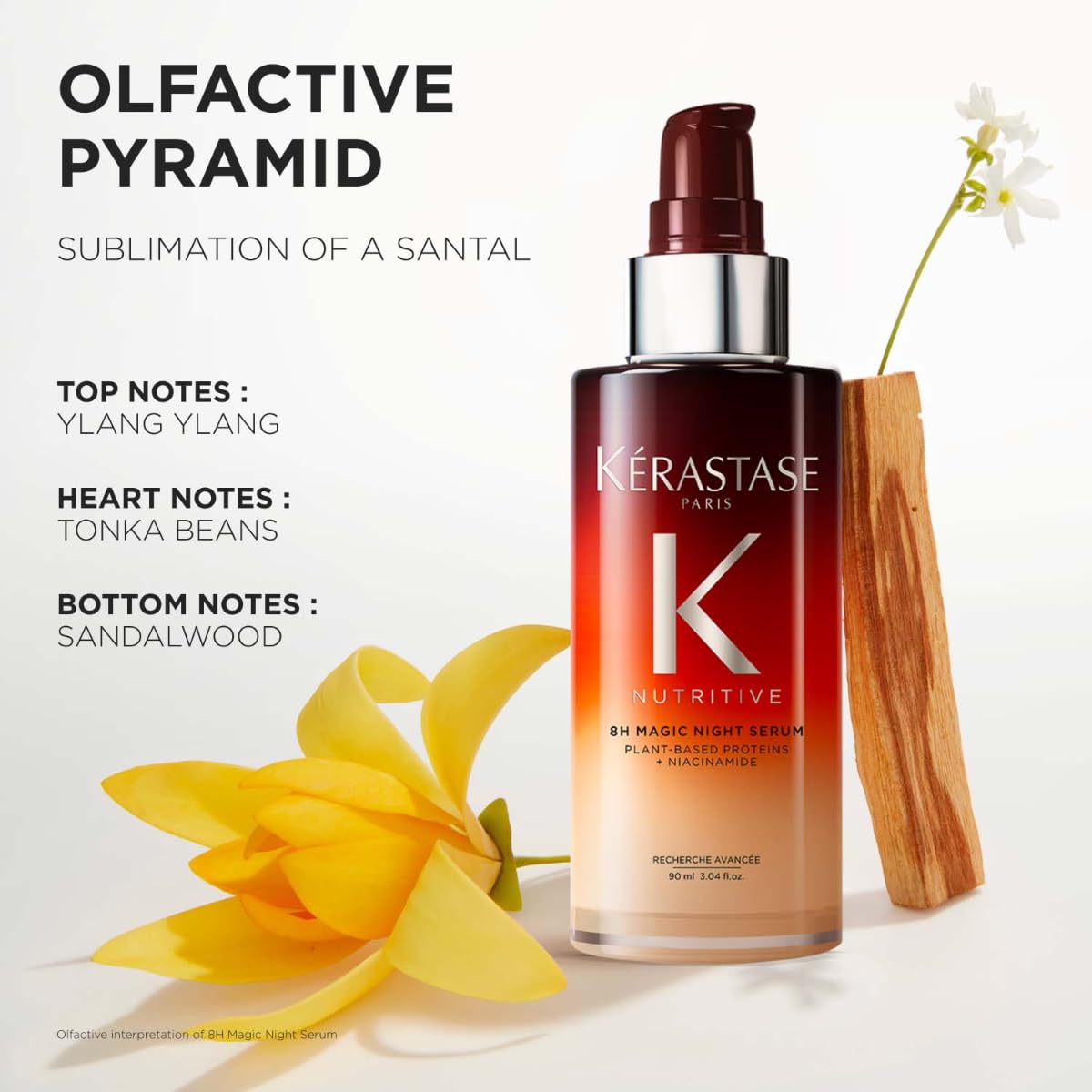 Kérastase Nutritive 8H Magic Night Hair Serum 90ml | Nourishing Overnight Hair Serum for Dry Hair | Infused with Plant-Based Proteins, Niacinamide & Glycerin