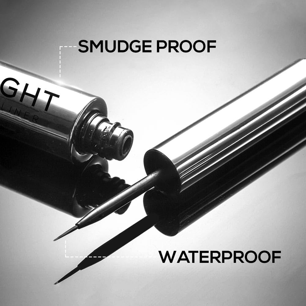 RENEE Midnight Matte Eyeliner | Darkest Black | Long Lasting | Smudge-Proof | Waterproof Formula | One-Swipe Application | Intense Pigment | Enriched with Vitamin E | Chamomile | Aloe Vera | 2.5ml