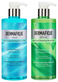 Dermafique Aqua Surge Body Wash Shower Gel 500ml Bodywash for Hydrated Skin Skin Friendly pH Free With Natural Moisturizing Factor Technology Aqua Cloud Hydrating Shower Gel – 500ml