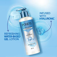 POND'S HYDRA MIRACLE BODY GEL LOTION, WATER-BASED, NON - OILY, NON- STICKY WITH HYALURONIC ACID, QUICK ABSORBING, LIGHT FOR ALL SKIN TYPES - 180ML