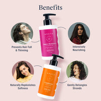 Arata Hair Fall Control Combo | With Power of 5 in 1 Hair Care Kit With Super Shampoo And Conditioner Combo | Vogue 2022 Awarded Best Daily Shampoo | Vegan & Cruelty-Free | (300 ml each) (Pack of 2)