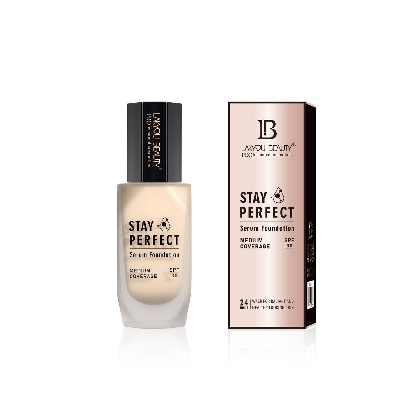 Lakyou Beauty Stay Perfect Serum Foundation | Waterproof | Long Lasting | Light Weight | SPF 30 | Shade-05(Natural Nude) | Pack Of 2