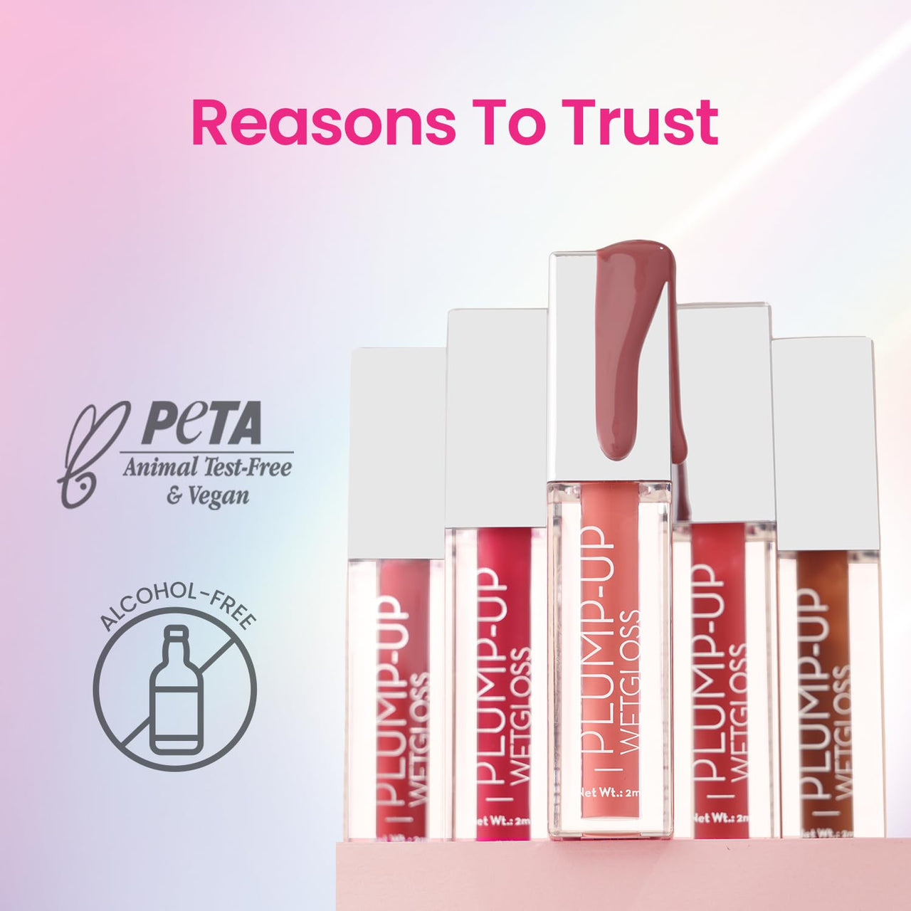 Swiss Beauty Plump-Up Wet Lightweight Lip Gloss With High Shine Glossy Finish For Fuller And Plump Lips | Shade- Caramel Crush, 2Ml|