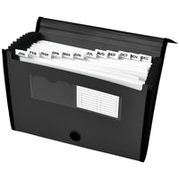 Avery Expanding File Folder Organizer, 13-Pocket Accordion File Organizer, Black, Holds 425 Letter/A4-Size Sheets (73553) 13 Pockets
