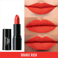 Lakmé Forever Matte Lipstick, Made With French Rose Oil Extracts, Orange Rush, 4.5G