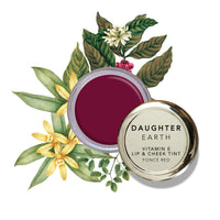 DAUGHTER EARTH Vegan Lip and Cheek Tint | Matte Natural Blush for Women | Lip Tint with Vitamin E | Nourishing Cheek Tint, 4.5g - Foncé Red (Maroon)