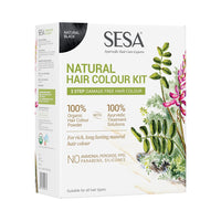 SESA 3 Step Natural Hair Colour Kit - For FIRST GREYS - 100% Organic & Ayurvedic - NO Ammonia, PPD, Peroxide