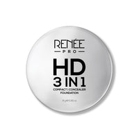 RENEE Pro HD 3-IN-1 Compact - Ivorie, Compact Powder, Concealer & Foundation, SPF 20, Matte Finish, High Coverage, Ultralight & Silky Smooth Finish For All Skin With Vitamin E, C & Aloe Vera (Beige)