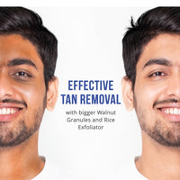 Ustraa De-Tan Face Scrub for Men, 100g | Exfoliation & Effective Tan Removal | No SLS & Power Face Wash - 200g - Energize & De-Tan | Helps Effectively Remove Tan, Brightens Skin