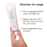 Cos-IQ Sunscreen Serum SPF 50 PA++++ Broad Spectrum, UVA, UVB & IR Protection, No White Cast, Ultra-Light Weight, Skin Safe, Dewy Finish For Unisex, 100ml