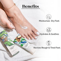 LuxaDerme Korean Foot Rescue Cream | Moisturizes and Soothes Cracked, Calloused, Dry Feet | Enriched with Shea Butter, Jojoba & Jasmine for Soft and Supple Skin from Heel to Toe | 50 ml