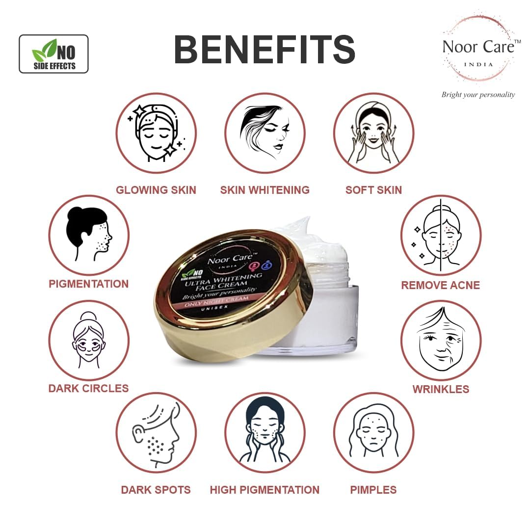 Noor Care INDIA Fairness Cream For Men & Women |Reduces Dark Spots, Boosts Radiance 15g -Pack Of 1)