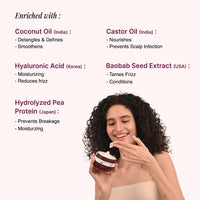 Bare Anatomy Curl Enhancing Hair Mask | Smoothens & Conditions Hair with Curl Retention & 2X Frizz Protection For 48 Hours | Coconut Oil, Hyaluronic Acid & Castor Oil | Sulphate & Paraben Free | 250g