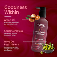 Rivona Naturals Keratin Therapy Conditioner |Nourishes & Controls Frizz with Hydrolyzed Keratin protein & Olive Oil Peg-7 Esters | Men & Women |All hair types| 250 ml