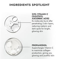 Cos-IQ Glowing Skin with Vitamin C-23% Serum : Advanced Molecular Skincare Technology 60ml | 23% Vitamin C Face Serum for Brightening Skin | Only 2 Ingredients Formula For Men and Women | 60 Days Pack