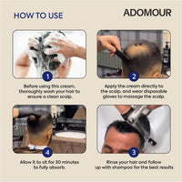 ADOMOUR Hair & Scalp Concealer Cream, 50ml | Covers Grey Roots & Bald Spots Instantly | Sweat Resistant & Stain Proof 24 Hour Formula | Professional & Natural Looking Hair Coverage | For Men & Women