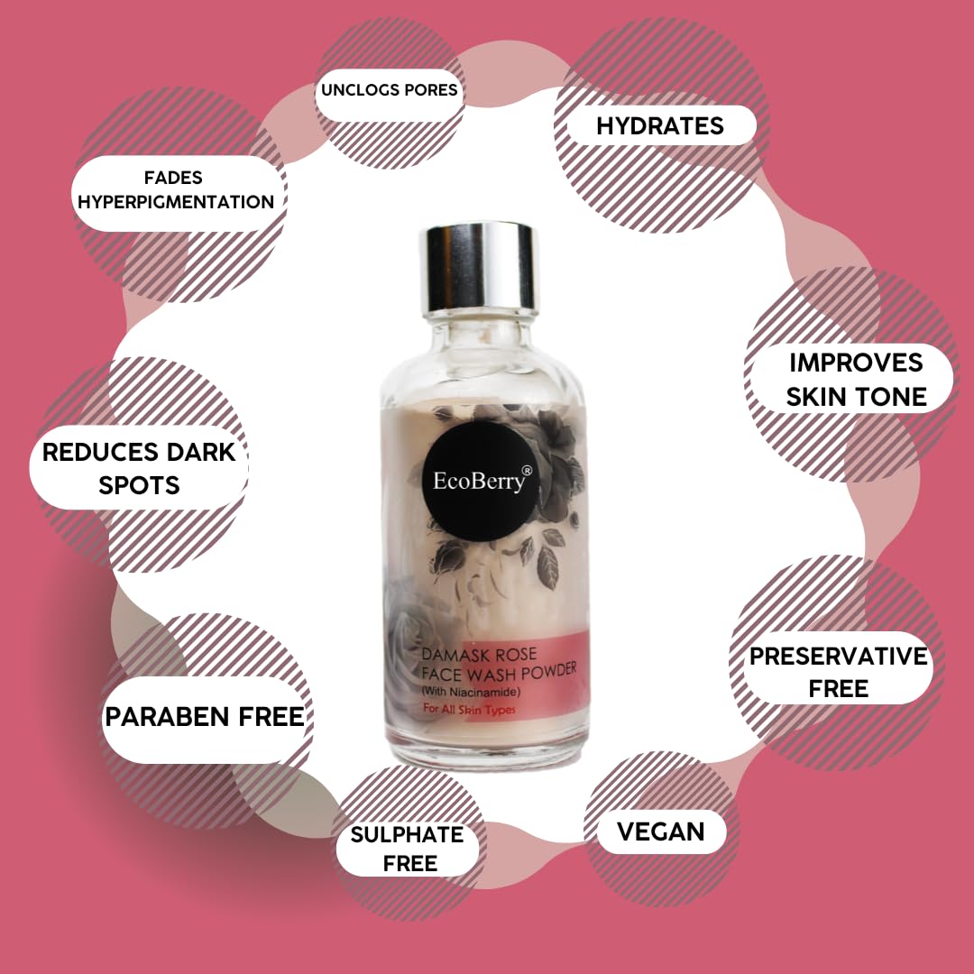 EcoBerry Damask Rose Face Wash Powder