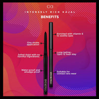 Colorbar cosmetics Intensely Rich Kajal-Creatively, Black, 0.30 g (Pack of 2) Pencil,Matte