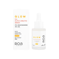 R.O.A Skincare GLOW face serum for Dark spots and open pores reduction with 2% Alpha Arbutin 2% Niacinamide and 3% Hyaluronic acid | Advanced Dark spot correcting glow serum for Men and women (30ml)