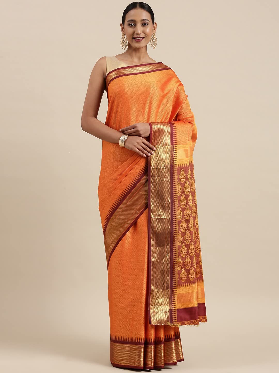 Pandadi Saree Women's  Cotton Silk Saree With Blouse Piece