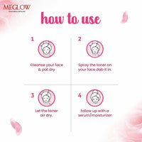 Meglow Pure & Natural Rose Water Spray for Face(Pack of 2)-100ml,Face Mist for Glowing Skin|Gulab Jal For Skin|Face toner|Makeup Remover|Alcohol & Paraben Free| Tighten the Open Pores-for Men & Women