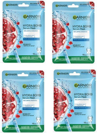 GARNIER Skin Naturals, Hydrating & Soothing, Hydra Bomb Pomegranate Mask, 4 pc, 28g(112 ml)