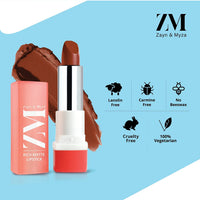 ZM Zayn & Myza Rich Matte Lipstick | Smooth and Light Weight | Intense Color in one Swipe | High Pigmentation Bullet Lip Stick Enriched with Argan oil, Murumuru and Shea Butter, (4.2 g, Forbidden)