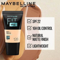 Maybelline New York Liquid Full Coverage Foundation For Oily Skin oil, Matte & Poreless, Fit Me, 115 Ivory & New York Compact Powder, 128 Warm Nude, 8G, Pack Of 1