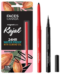 FACESCANADA Ultime Pro A Matte Made In Heaven Ink Pencil Eyeliner - Black, 1.2 Ml& Magneteyes Kajal - Black, 0.35G