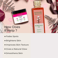 Auravedic Kumkumadi tailam Kumkumadi face cream for glowing skin Kumkumadi oil Kumkumadi cream for women men combo 100gm & 100ml