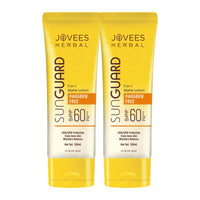 Jovees Herbal Sun Guard Lotion SPF 60 Pa+++ Broad Spectrum For All Skin | 3 in 1 Matte Lotion UVA/UVB Protection, Moisture Balance, Even Tone Skin For Women/Men 100ml (Pack of 2)