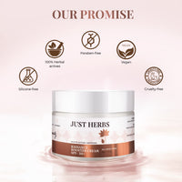 Just Herbs Saffron + White Lotus Radiance Booster Cream with SPF 30+ for Brighter Complexion | For Men & Women- 50g