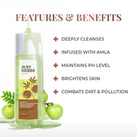 Just Herbs Skin-Rejuvenating Ayurvedic Face Wash Cleanser - 100 ML & Just Herbs Tinted Lip Balm 4 g (Cherry) Combo