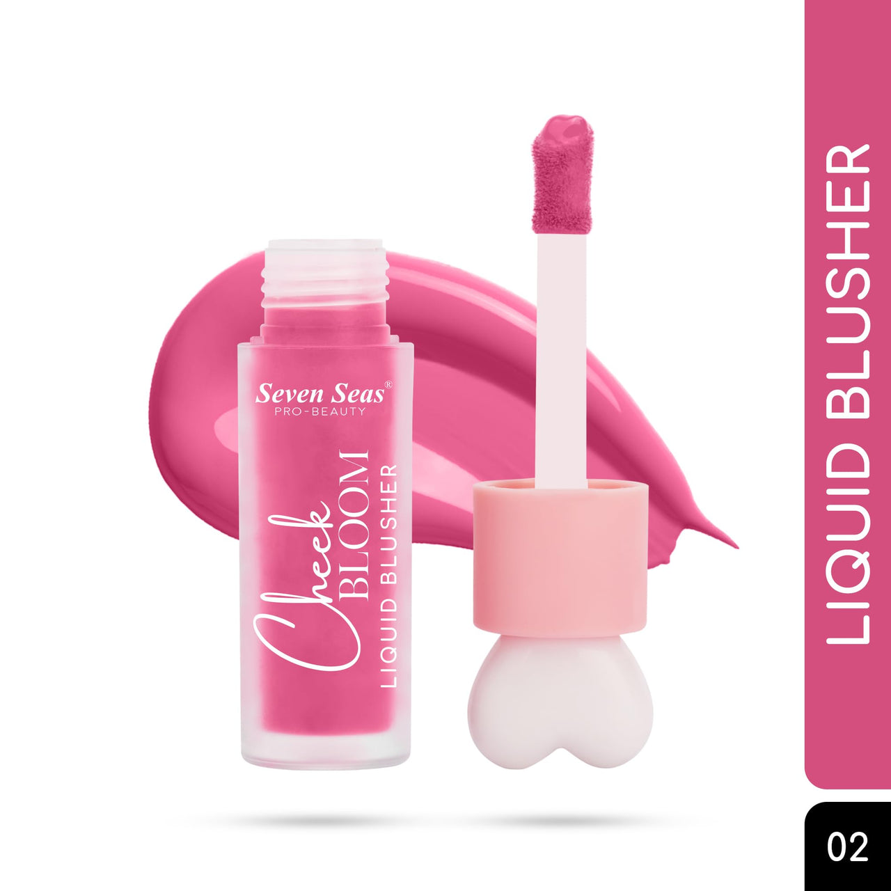 Seven Seas Cheek Bloom Liquid Blusher & Lip Gloss | Highly Pigmented | Long-lasting | Buildable & Blendable | All Skin Types | Shade- Chic Pink-5g