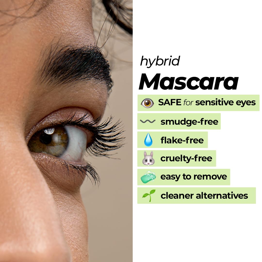 Ruby's Organics Mascara Black - Natural, Non-toxic, Long-lasting, Waterproof, Full-lift, Eye Makeup, Safe and Non-irritating Formula for Sensitive Eyes, Cruelty-Free, Paraben Free - Black, 6.5ml