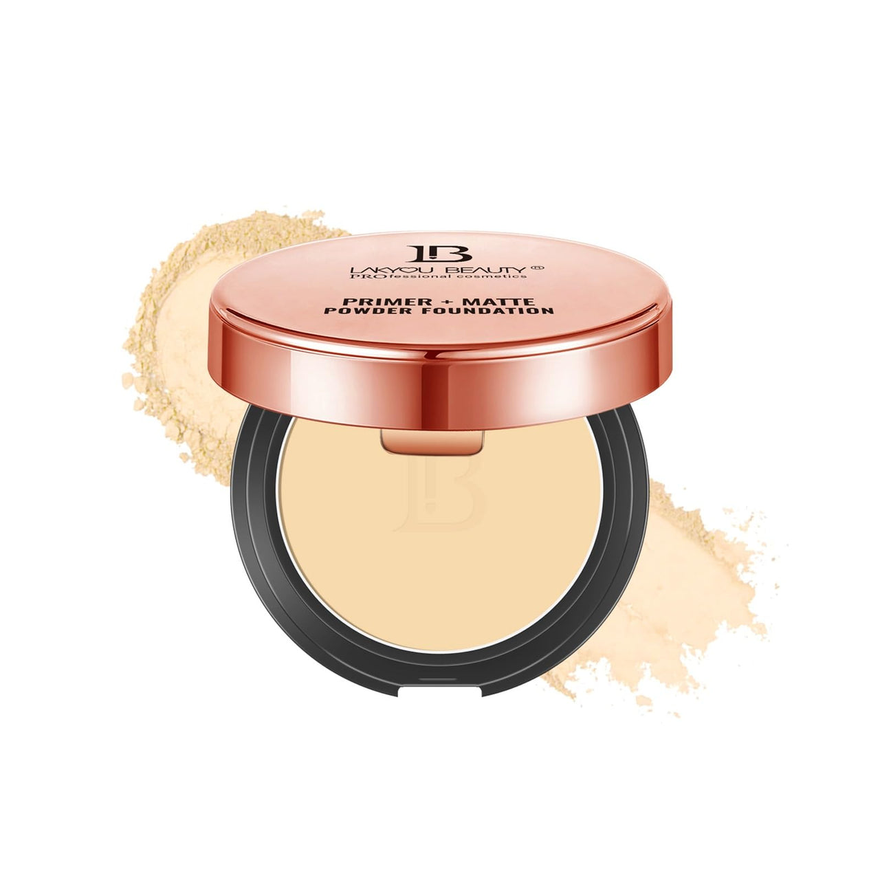 Lakyou Beauty 2in1 Primer + Matte Powder | Same Shade With Matte And Shimmery Effect | Long Lasting And Waterproof Formula | shade-01(White Ivory) | 30g